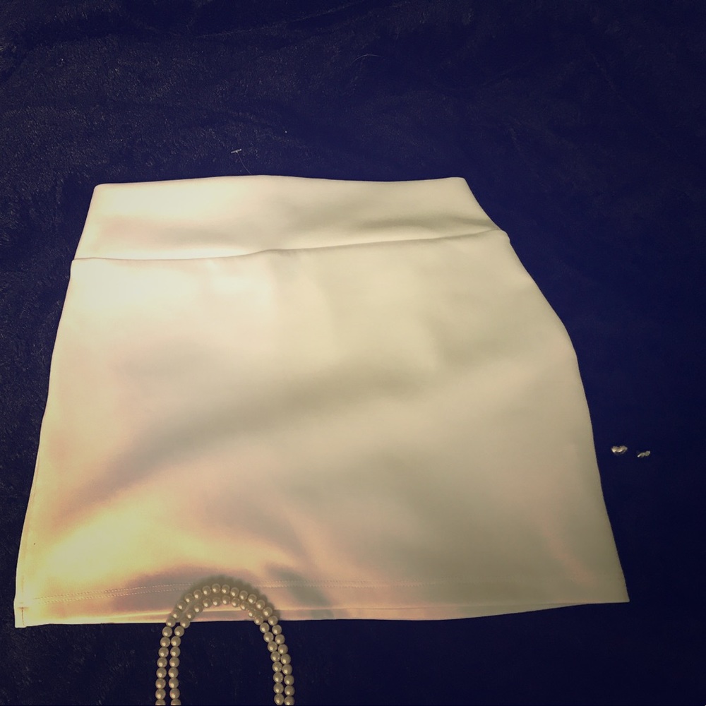 White mini skirt