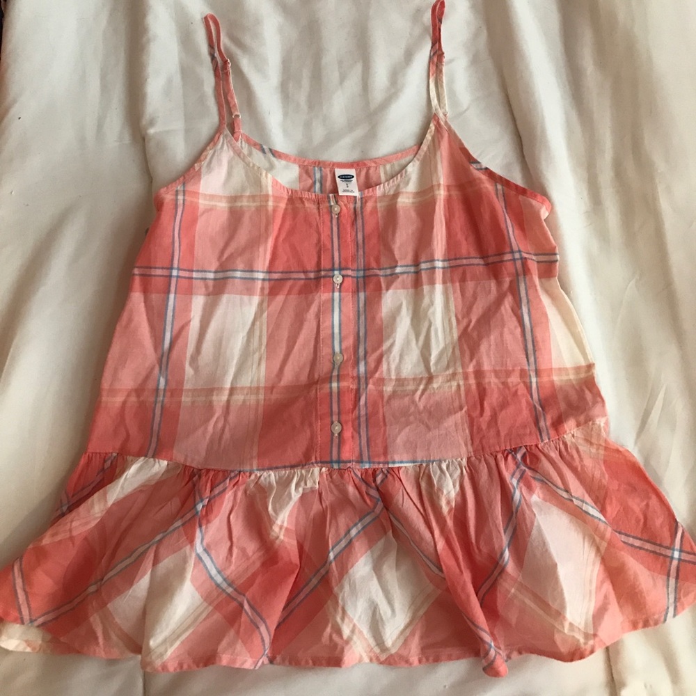 Pink Plaid Peplum Top