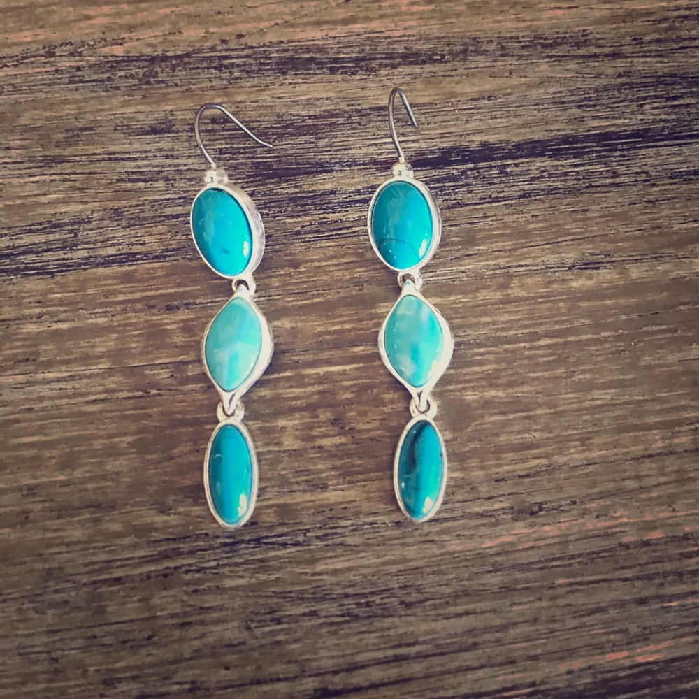 Turquoise and silver earrings