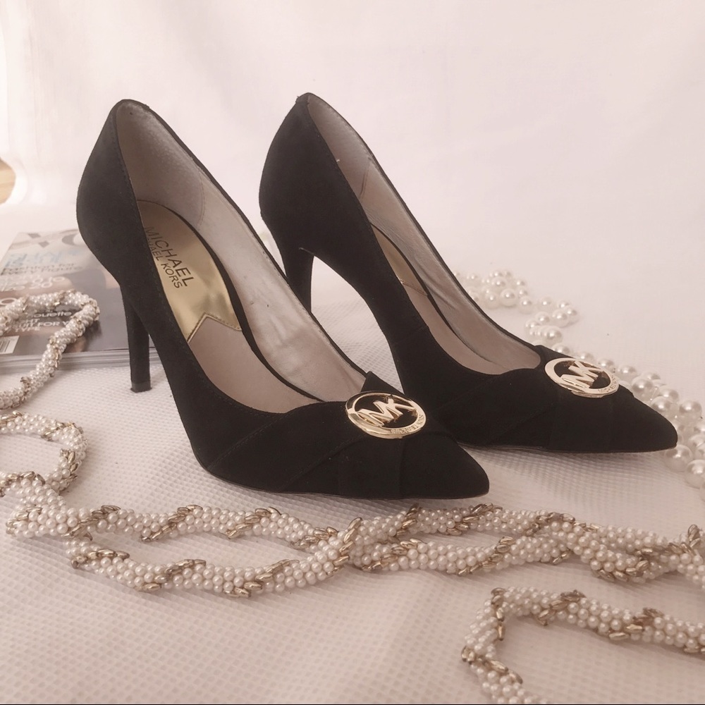 MICHAEL by Michael Kors Caroline Suede Logo Heel