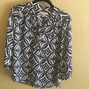 Banana Republic Blue/White Blouse Sz. Small Petite