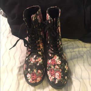 Floral Combat Boots