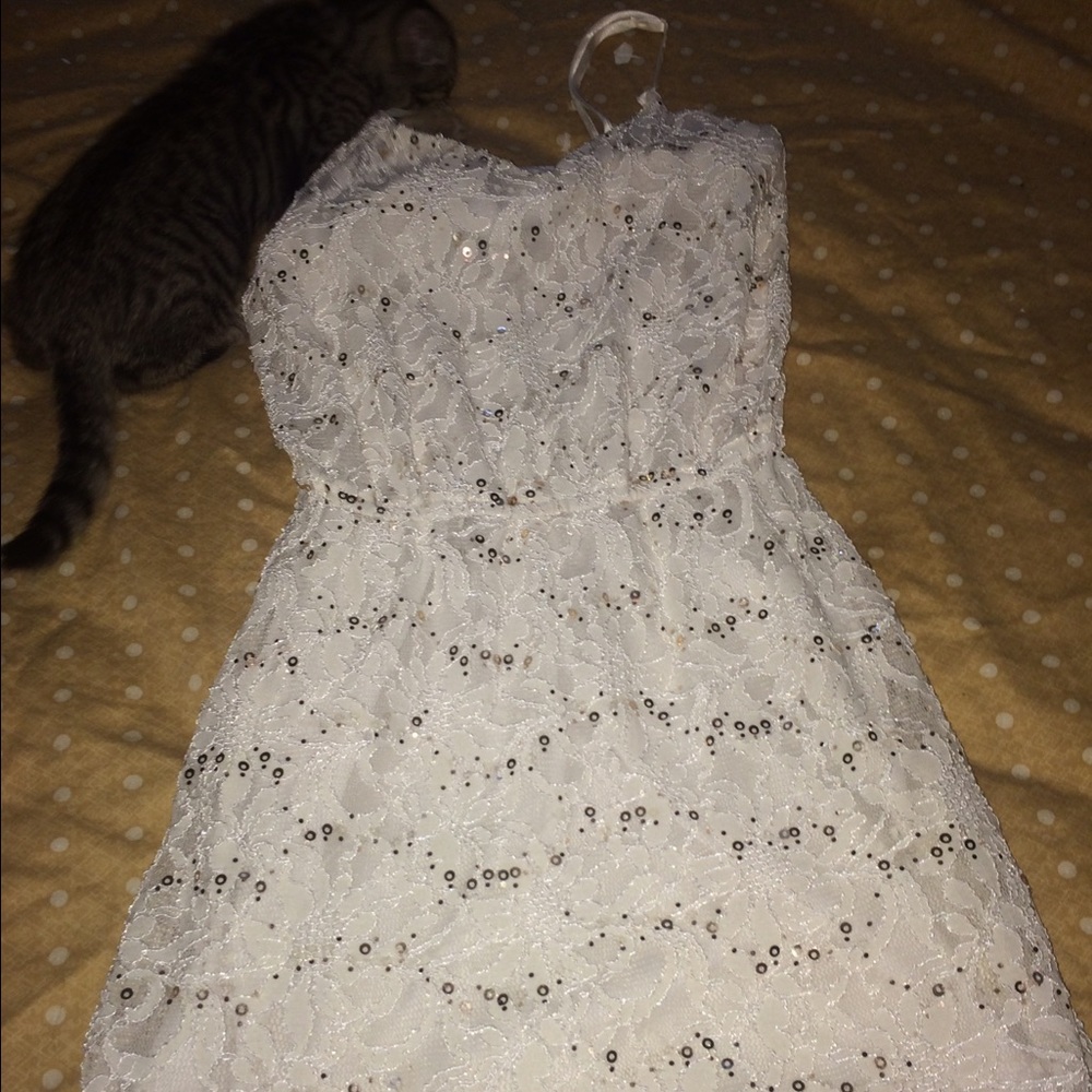 White and gold dress