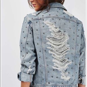 TopShop Studded Oversized Denim Jacket