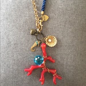 Betsey Johnson Coral Pendant Statement Necklace