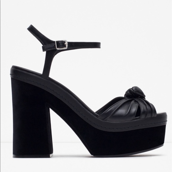 Zara Shoes - Zara black leather platform sandals