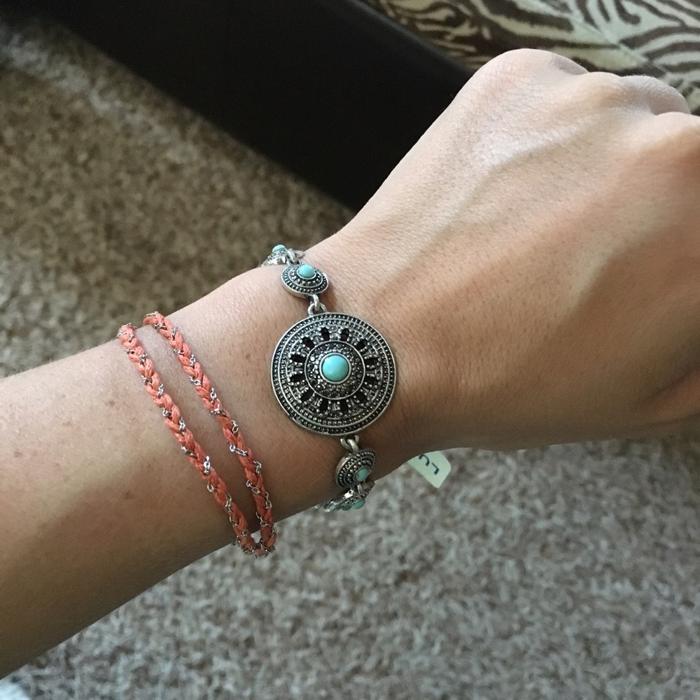 FOSSIL red/orange double band bracelet - NWT