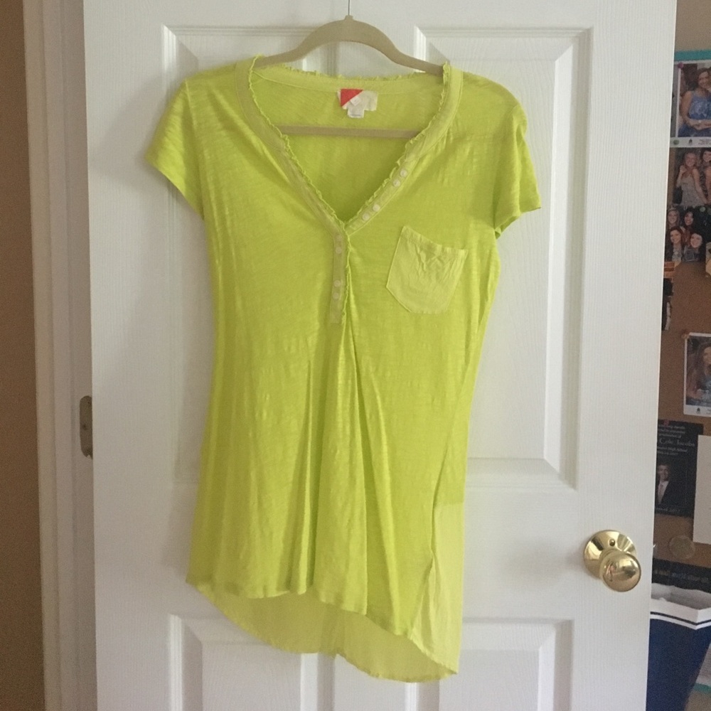 Bright yellow/green high low top