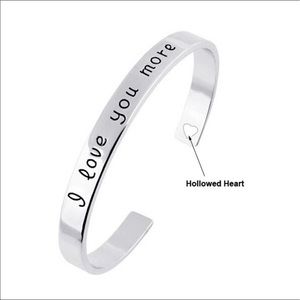 Two Silver Plated "I love you more" Bracelets