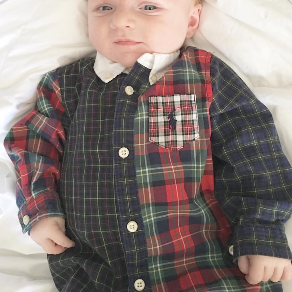 Flannel Lined  Tartan Ralph Lauren Romper