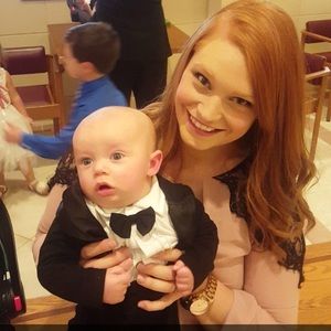 Baby tuxedo onesie with matching blazer