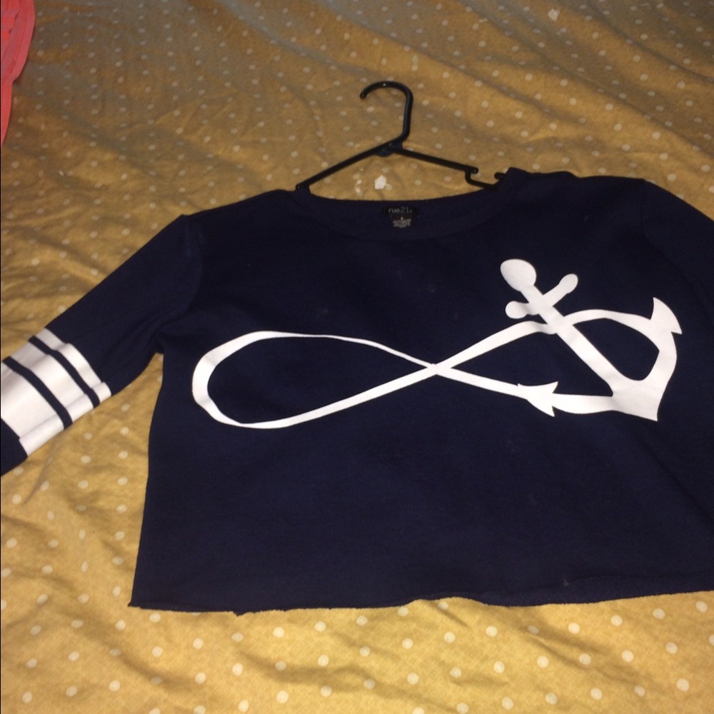 Navy and white infinity anchor sweater