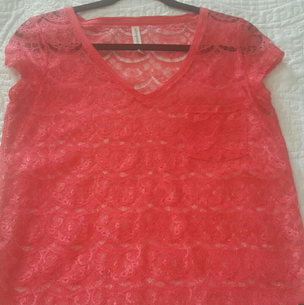 Coral lace top