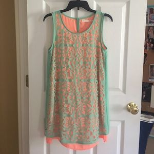 Mint/peach dress