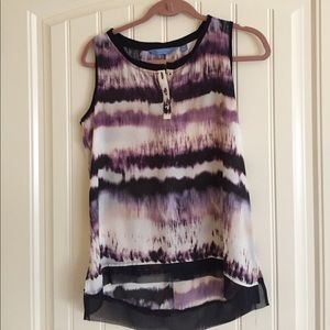 Simply Vera purple and beige tunic blouse - PM