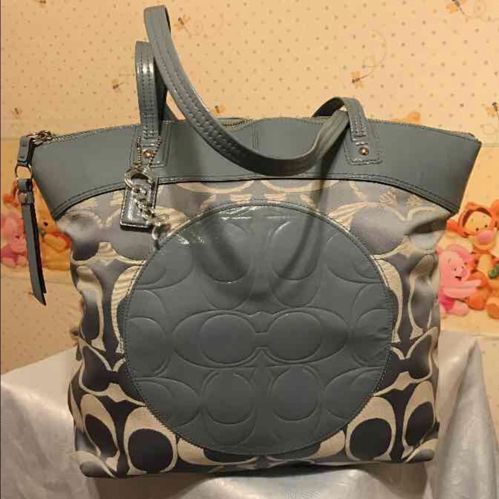 Coach Signature Blue Large Tote Model F1833