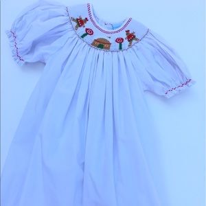 Remember Nguyen Christmas Smocked Girls Dress sz 4