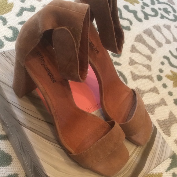 Jeffrey Campbell Tan Suede Holley Heels / Sandals - Picture 4 of 7