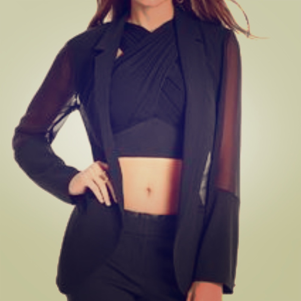 Guess by Marciano sheer and satin blazer