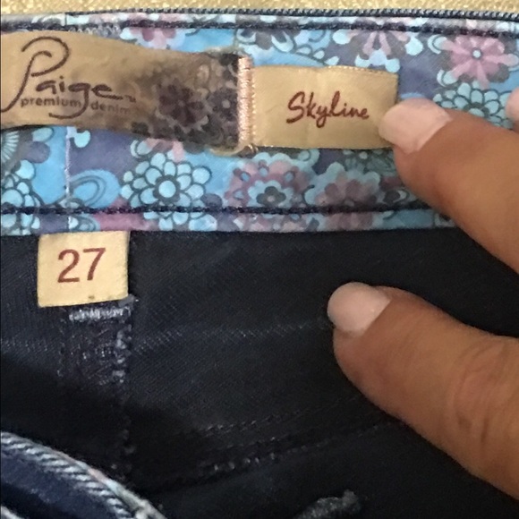 PAIGE SKYLINE SKINNY BLUE DENIM JEANS STRETCH 27 - Picture 3 of 4