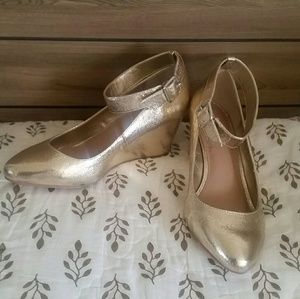 Gold Metallic Wedges