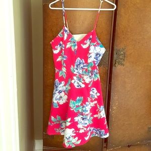 Hot pink floral dress