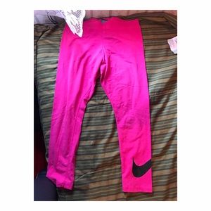 Hot Pink Nike Dri-Fit Cropped Leggings