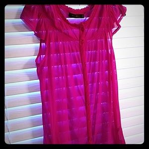 The Limited Fuschia ruffle top