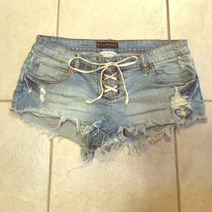Billabong destroyed jean shorts