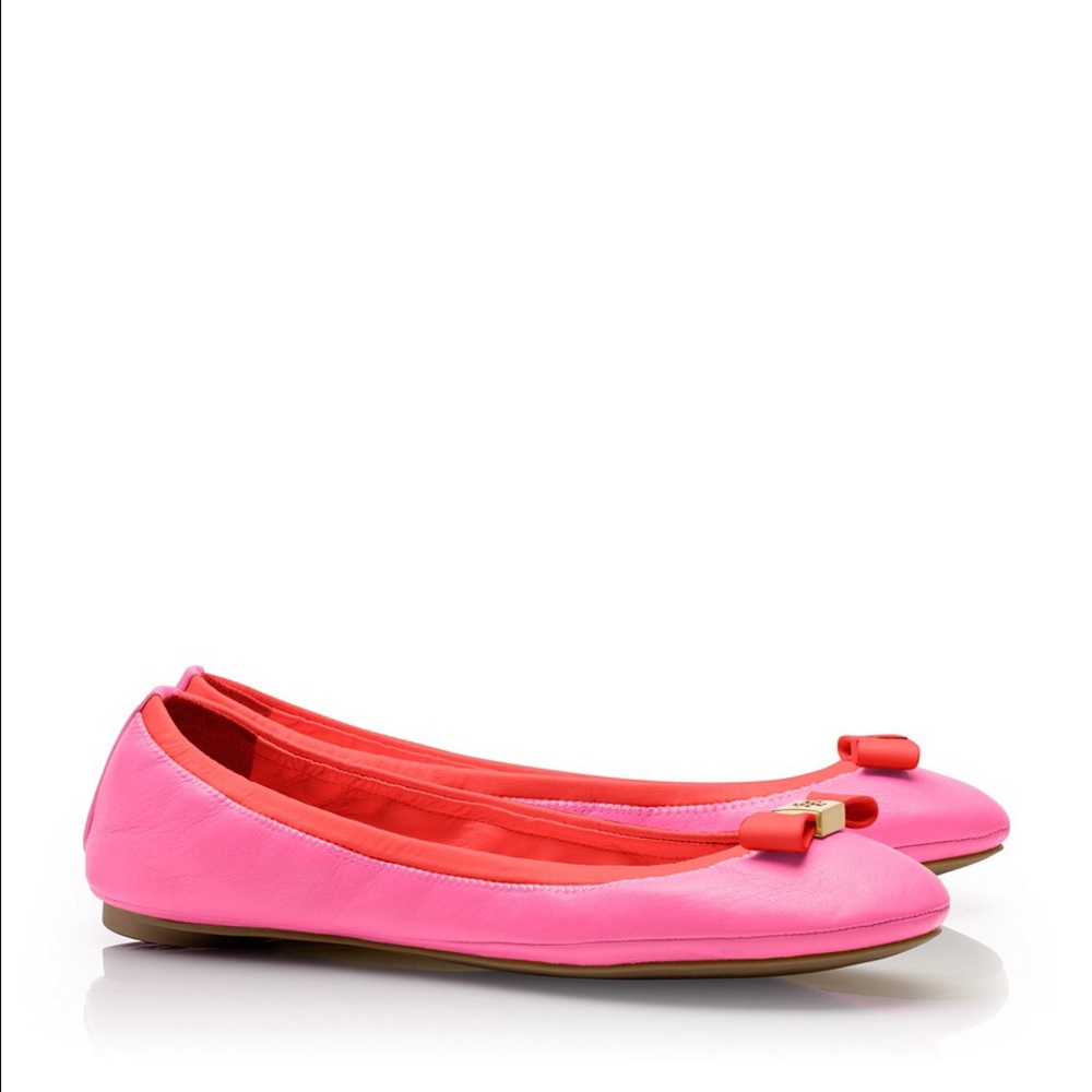 Tory Burch Eddie logo ballet flat 8.5 pink