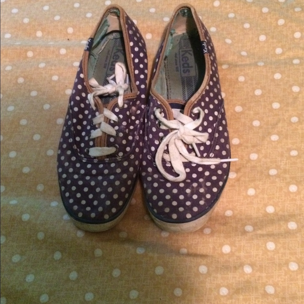 Navy polka dot Keds