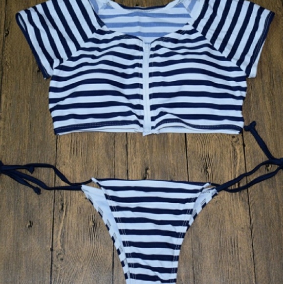 🐳  1 LG. Left!! Navy & White Swimsuit 🐳 - Picture 3 of 3