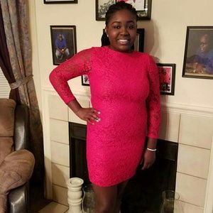 Papaya Red Lace Dress