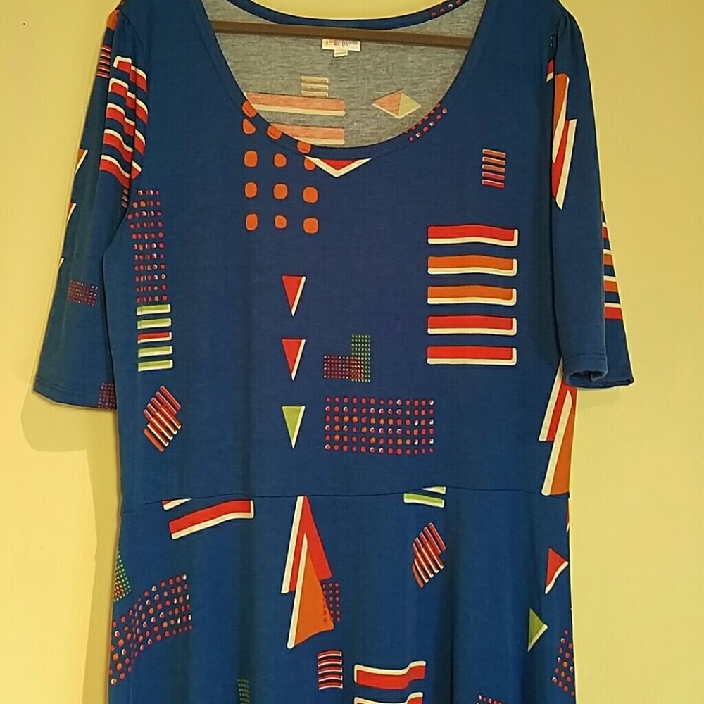 3XL Lularoe Ana Maxi Dress Funky Geo Print