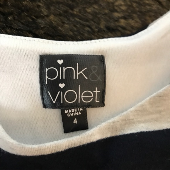 Pink Violet Black Striped Tulle Dress - Girls 6 - Picture 4 of 5