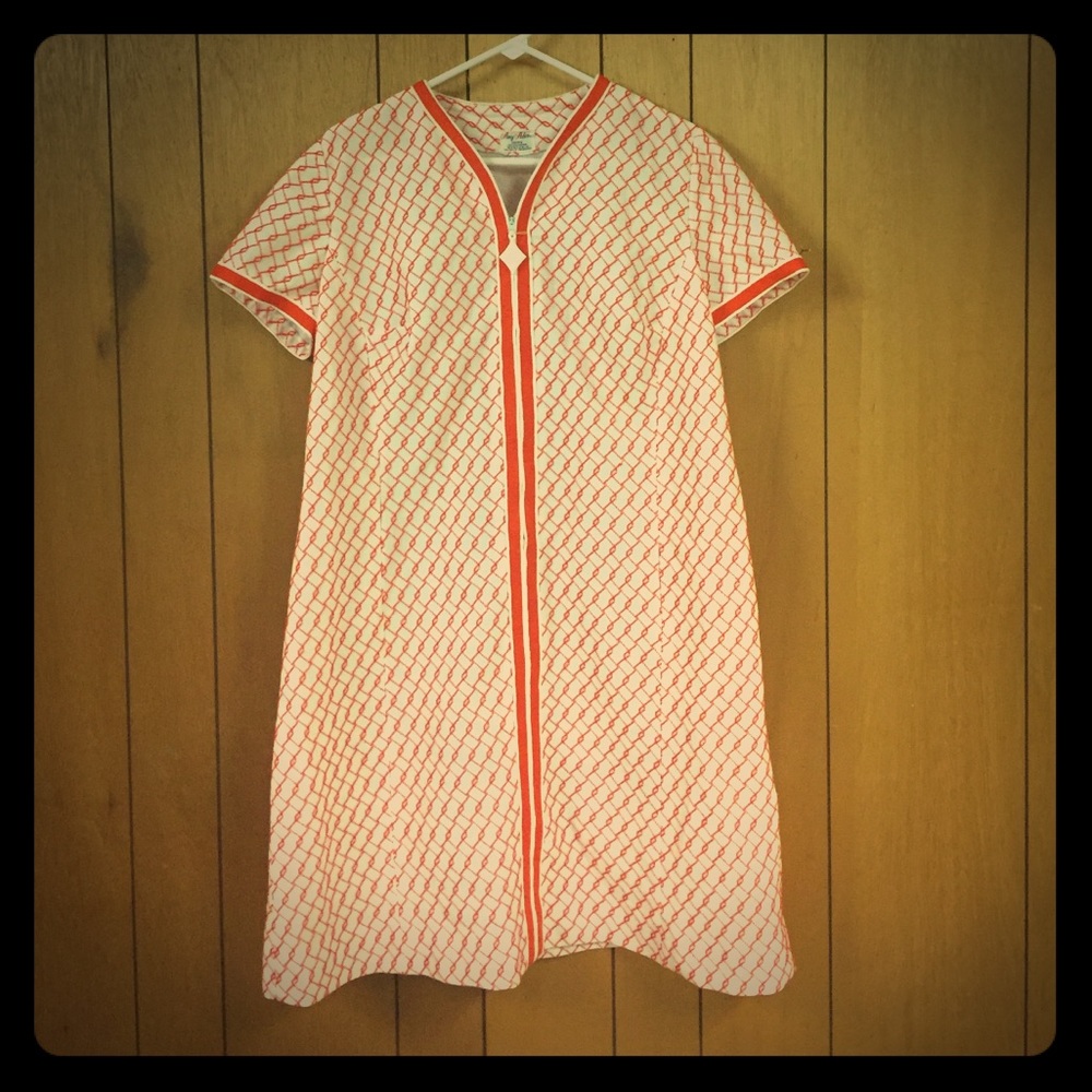 Orange and white dress