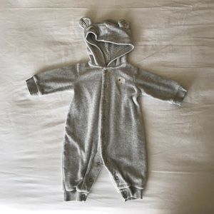 Cute one-piece with hoodie and ears, 3-Months