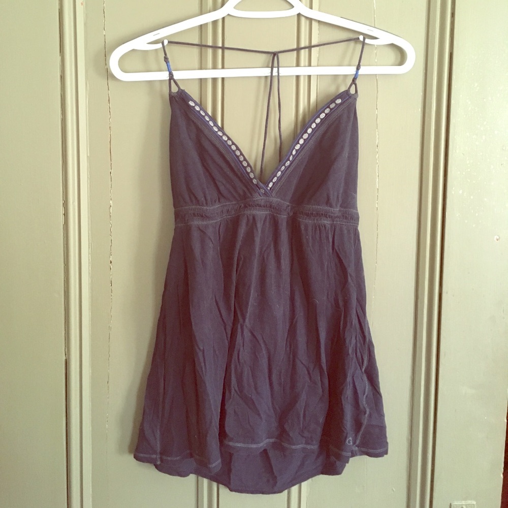 Navy blue tank top with design