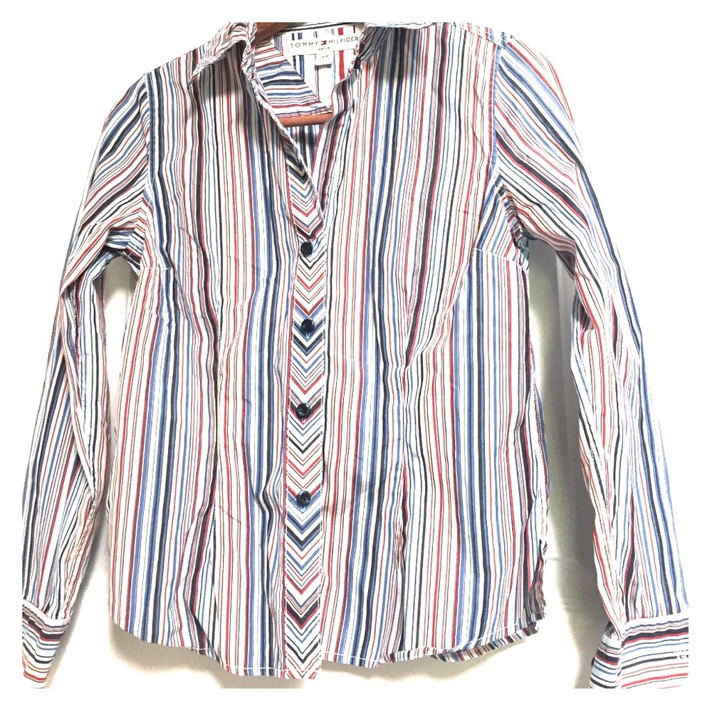 Tommy Hilfiger striped button down blouse