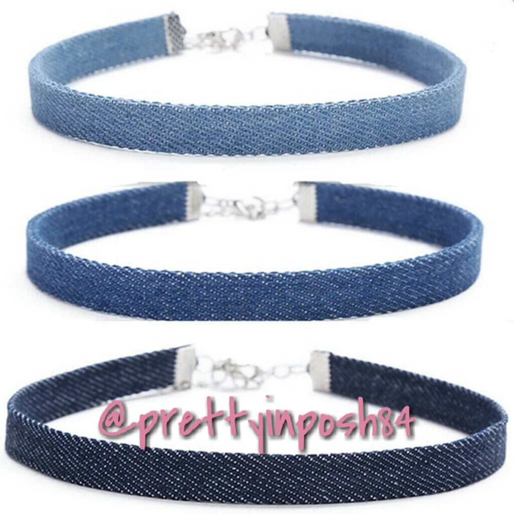 Denim choker bundel