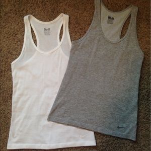 Two Nike Dri-fit tanks