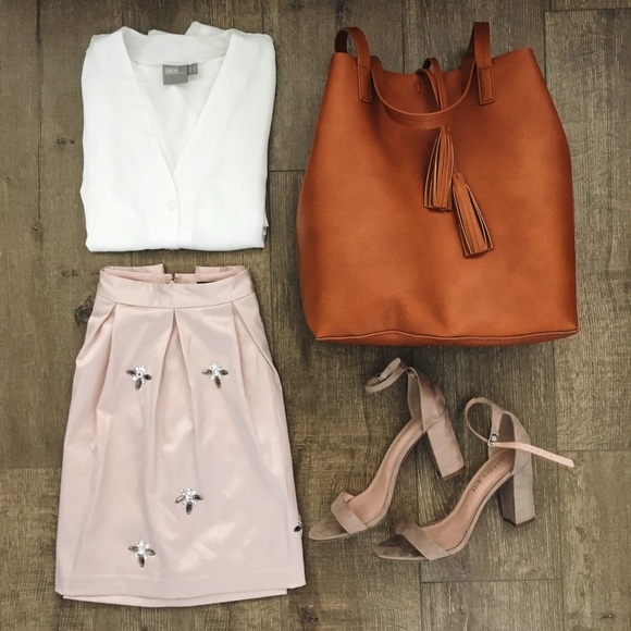 The Limited Dresses & Skirts - Limited Beaded Pink Skirt