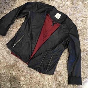 Faux Leather Moto Jacket