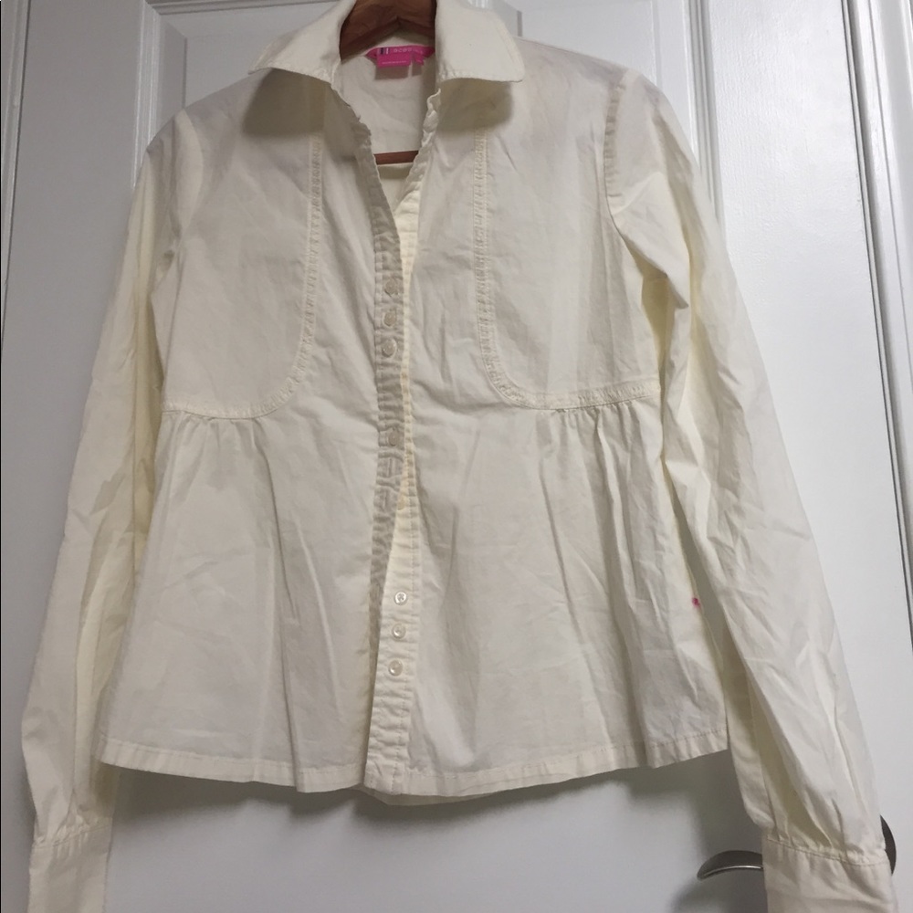 Off white button down blouse.  Sized xs
