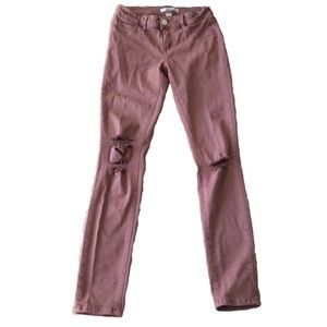 distressed plum jeans from Charlotte Russe