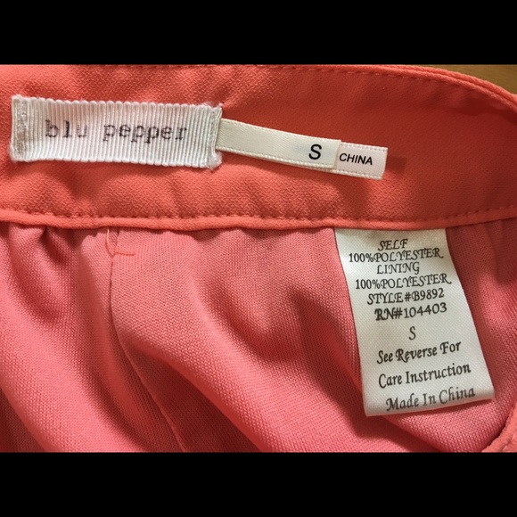 Blu pepper Tangerine Fabric Shorts with Decal - Picture 3 of 3