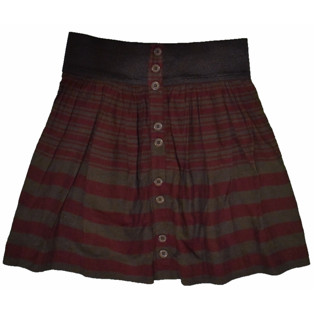 Striped Buttoned Forever 21 Skirt