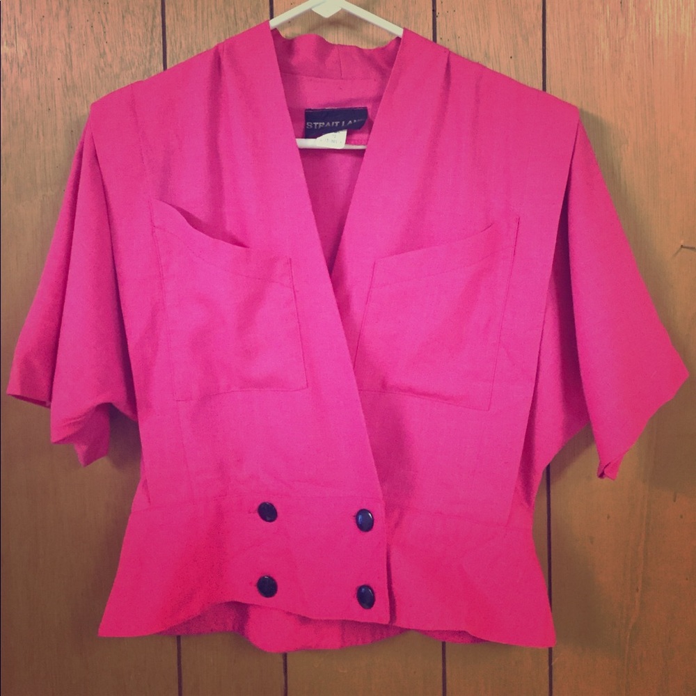 HOT PINK Short Sleeve Blazer