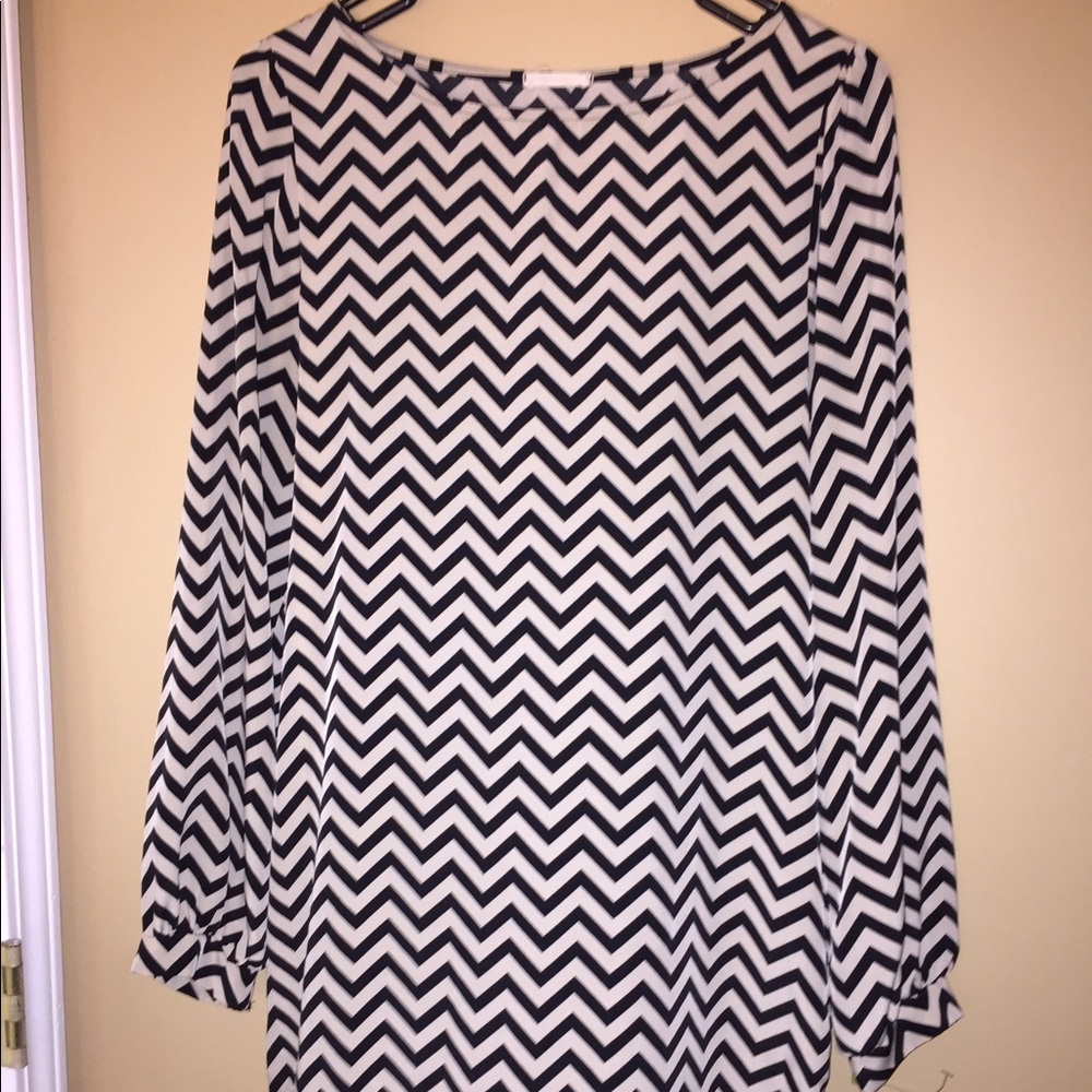 Long sleeve chevron dress