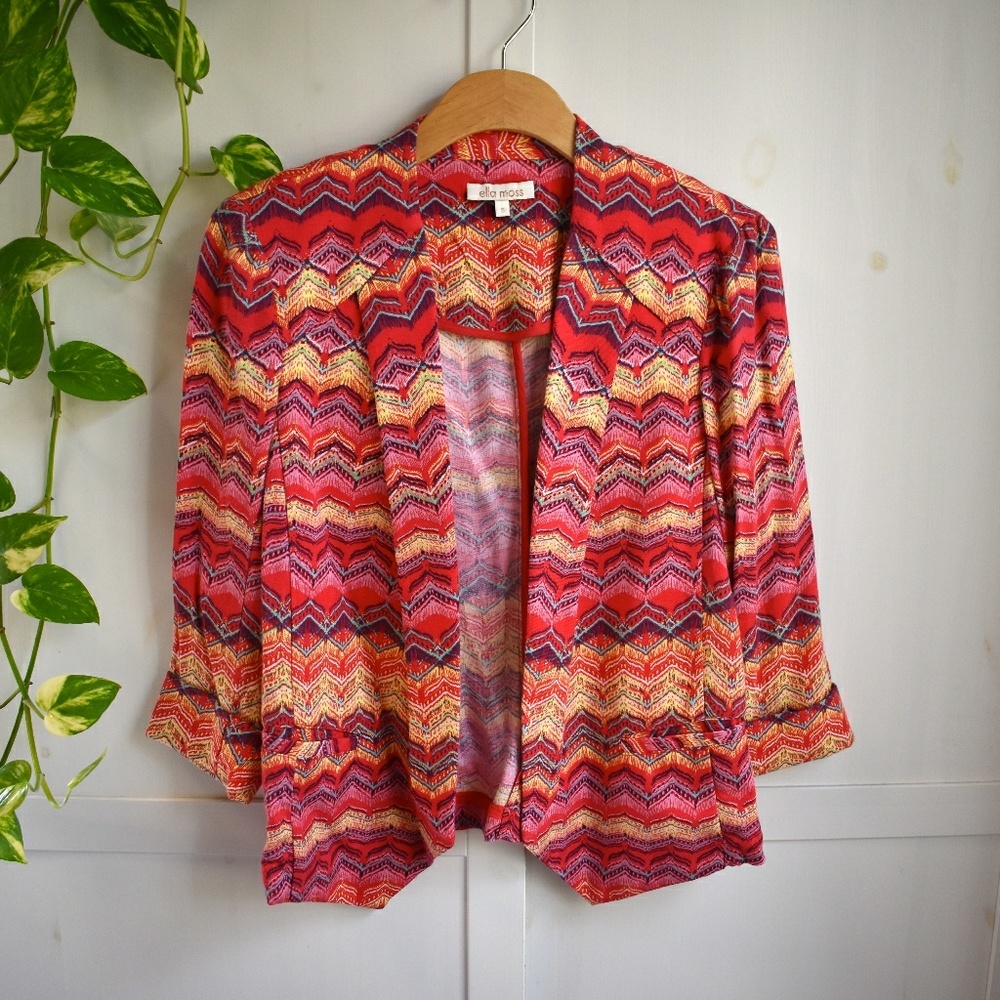 Anthropologie Ella Moss Feather Tail Blazer